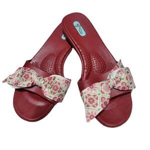 Oka B maroon sandals with bow